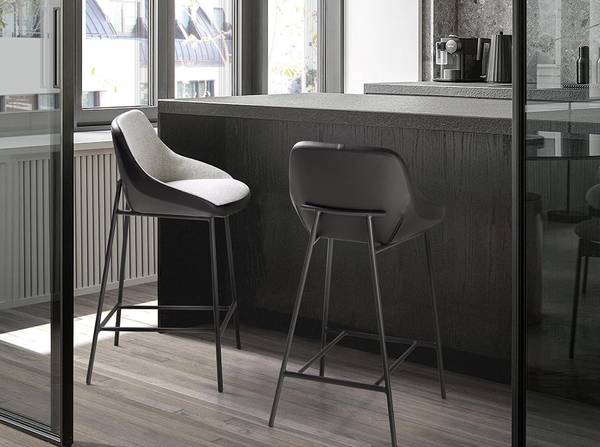 Hocker 4100 Grau - Strukturstoff - Webstoff - 51 x 90 x 50 cm