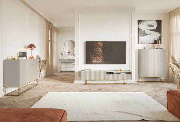 Schminktisch VELDIO Gold - Taupe