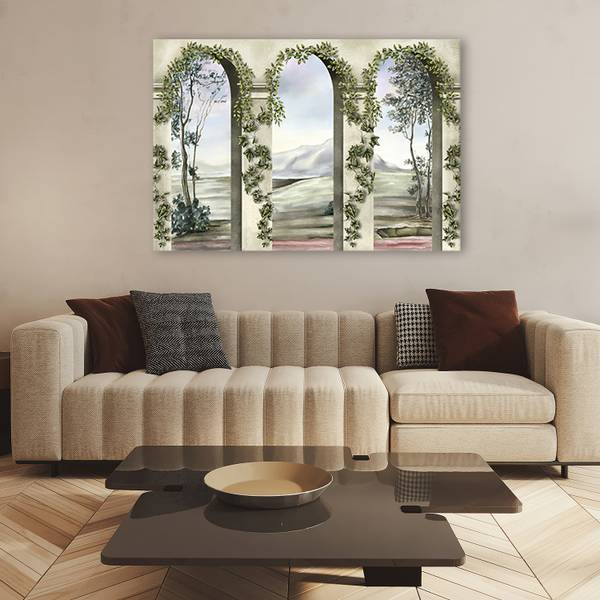 Canvas schilderij Landschap 90 x 60 cm