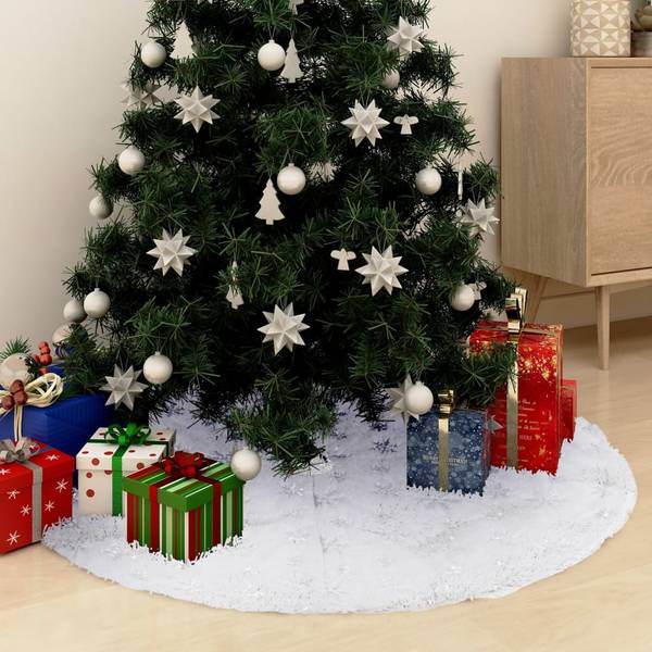 Jupe de sapin de noël 3009786 Blanc - Cuir synthétique - 122 x 1 x 122 cm