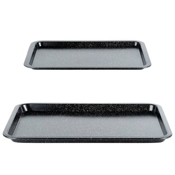 Backblech 2er Set SET601 Schwarz - Metall - 27 x 2 x 38 cm