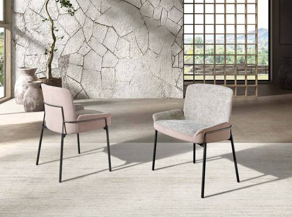 Stuhl 4171 Grau - Mischgewebe - Webstoff - Samt - Stahl - 58 x 76 x 54 cm