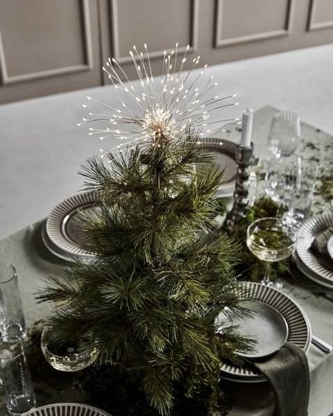 Weihnachtsbaumstern GLOW Silber - Metall - 30 x 30 x 100 cm