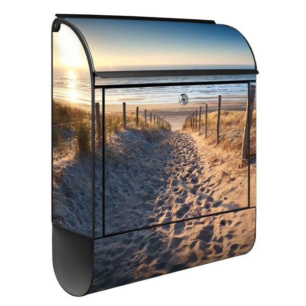 Briefkasten Stahl Nordseestrand Schwarz - Stahl - 38 x 46 x 13 cm