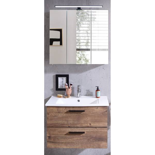 Badmöbel-Set MURCIA-66-1 2er-Set Braun - Holzwerkstoff - 75 x 200 x 45 cm