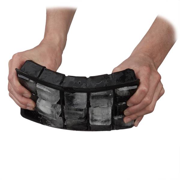 2x Siliconen ijsblokjesvorm 3,5 cm zwart - silicone - 20 x 4 x 13 cm