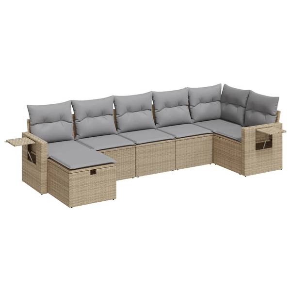 Salon de jardin 3036437-4 (lot de 7) Beige - Gris