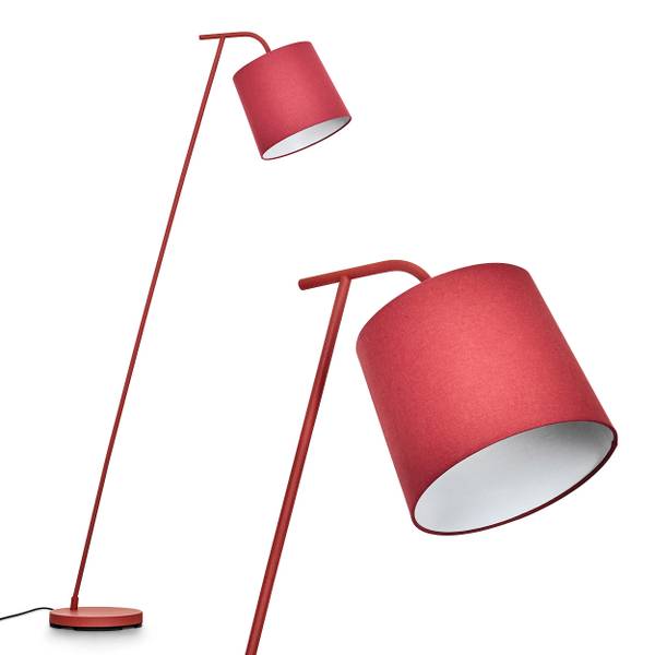 Stehlampe Lamezia Akazie Dekor - Rot - Weiß