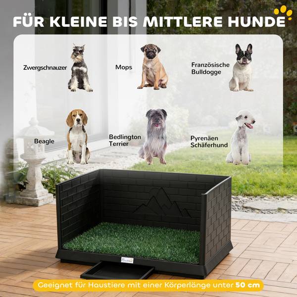Hundetoilette D07-070V00BK Schwarz - Kunststoff - 51 x 37 x 75 cm