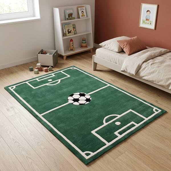 Kurzflorteppich Fussball 120 x 170 cm