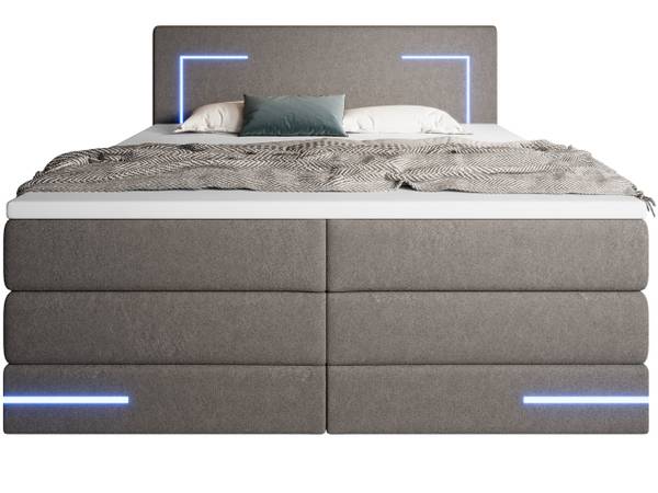 Boxspringbett DETROIT mit Bettkasten Wendbar H3/H4 - Liegefläche Breite: 200 cm