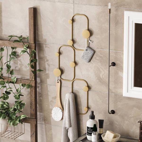 Wandgarderobe LIZZARD Gold - Metall - 5 x 70 x 28 cm