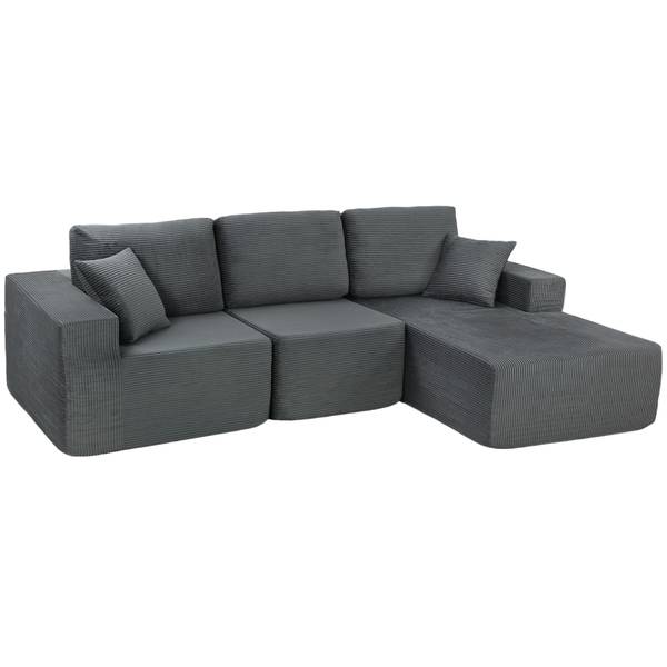 Ecksofa 83B-513V00CG Grau - Cord - 168 x 85 x 267 cm