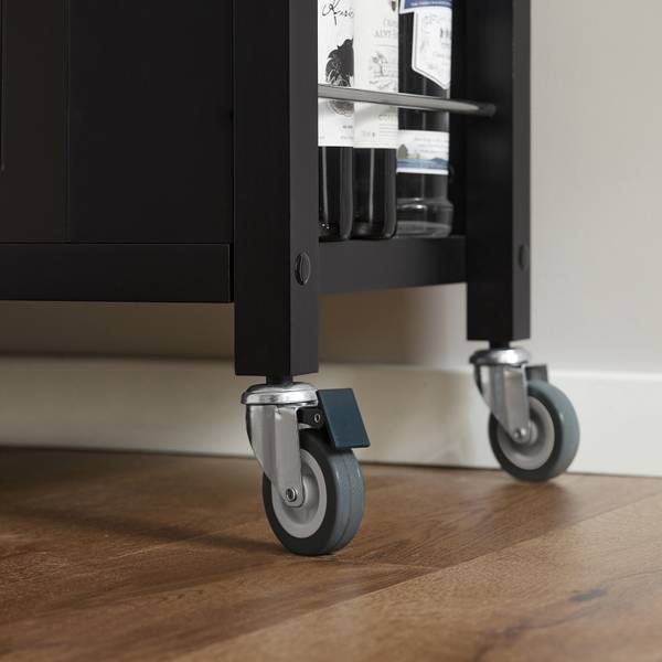 Küchenwagen FKW108-SCH Schwarz - Holz teilmassiv - 107 x 94 x 46 cm