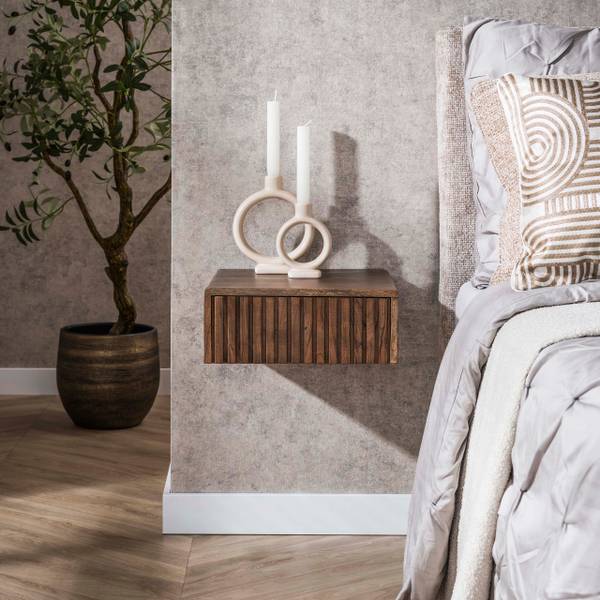 Nachttisch CARVE Braun - Holzwerkstoff - 35 x 14 x 35 cm