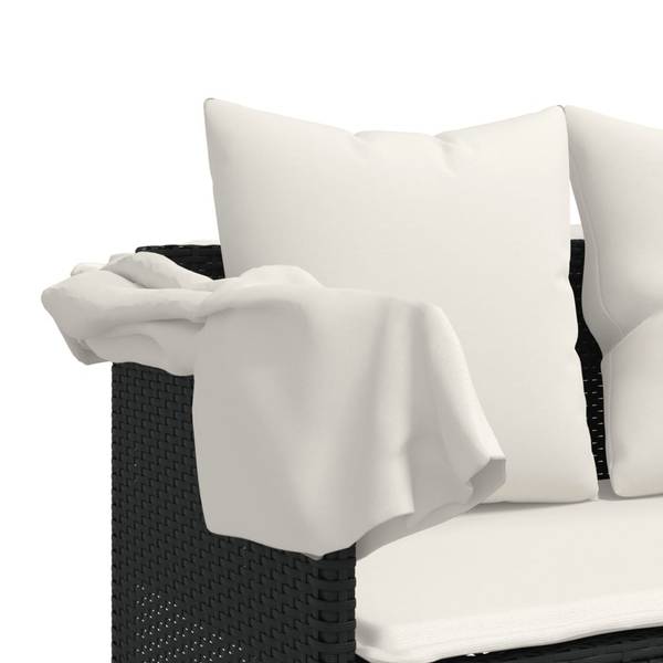 Chaise longue 3033776-2 Noir - Crème