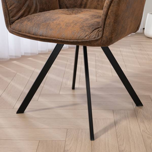 Bürostuhl CALF 2er-Set Braun - Textil - 60 x 83 x 60 cm