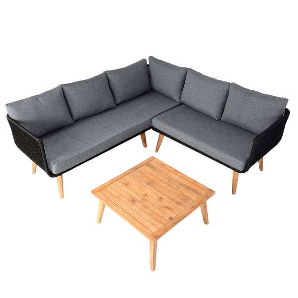 Garten-Garnitur L30 (2er-Set) Schwarz - Braun - Grau