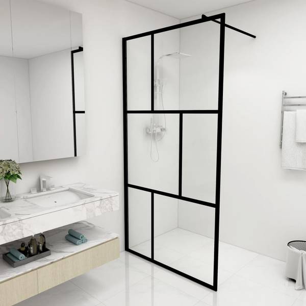 Duschwand 3006480 Schwarz - Breite: 100 cm