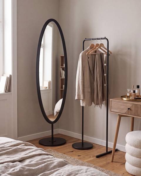 Standspiegel LOUVIGNY Schwarz - Holzwerkstoff - 40 x 167 x 38 cm