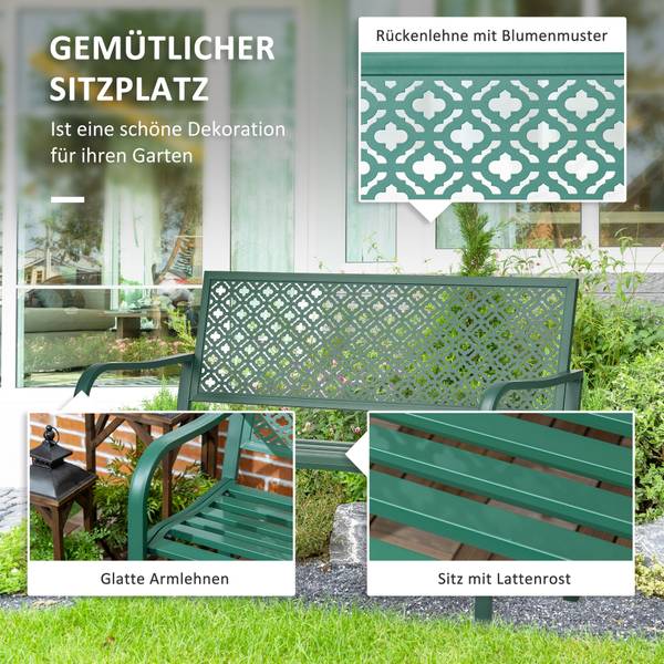 Gartenbank 84G-043V00DG Hochglanz Grün