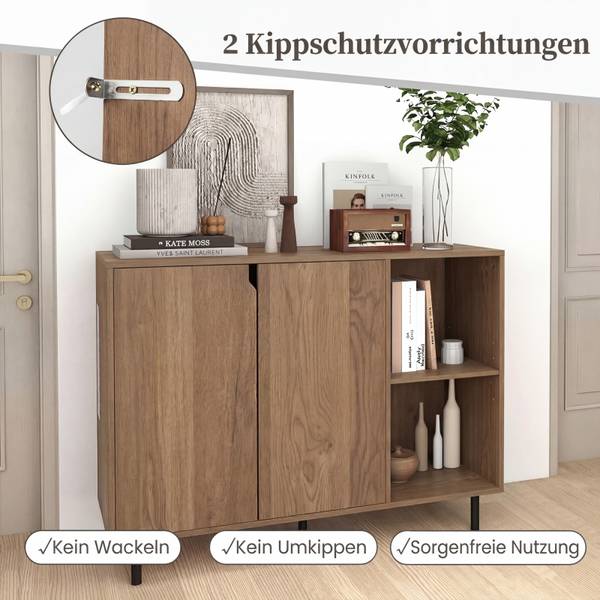 Buffetschrank VH35427 Braun - Holzwerkstoff - 106 x 80 x 38 cm