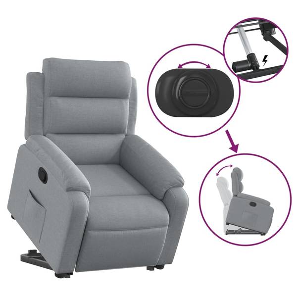Fauteuil inclinable levage 3032393-1 Gris lumineux