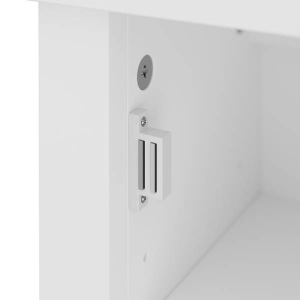 Hängender Badschrank mit Tür Weiß - Holzwerkstoff - Kunststoff - 42 x 52 x 18 cm