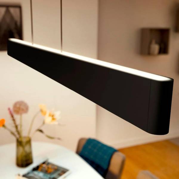 Pendelleuchte Ensis Schwarz - Aluminium - ABS - 4 x 130 x 9 cm