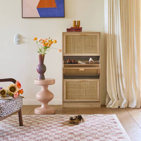 Schuhregal Camargue Beige - Holz teilmassiv - 24 x 118 x 60 cm