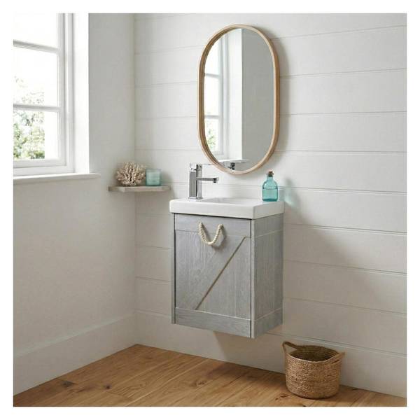 Badmöbel-Set MISTRAL 2-teilig Grau - Holzwerkstoff - 53 x 41 x 22 cm