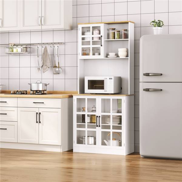 Buffetschrank ARE34 Weiß - Holzwerkstoff - 80 x 183 x 37 cm