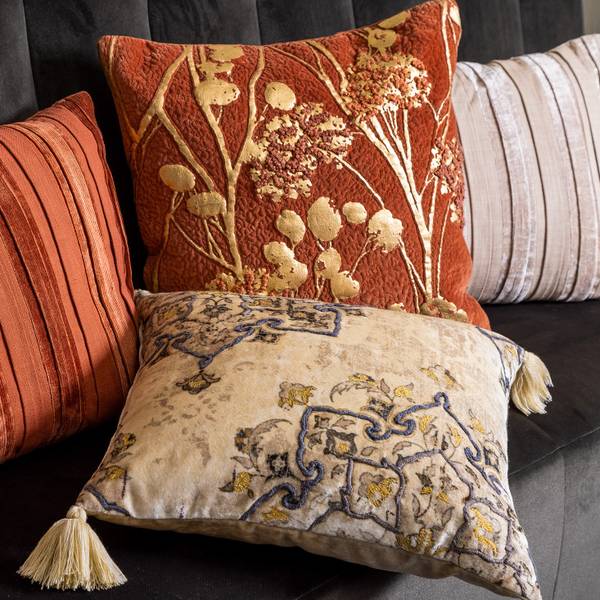 Dekokissen Romain Beige - Baumwollstoff - Viskose - 45 x 45 x 10 cm