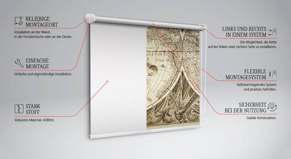 Verdunkelungsrollo ARCHEO 60 x 140 cm