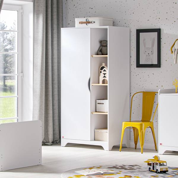 Schrank Leaf Weiß - Holzwerkstoff - 52 x 180 x 89 cm