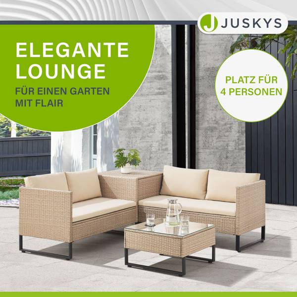 Loungegruppe Santorini 4-teilig Beige