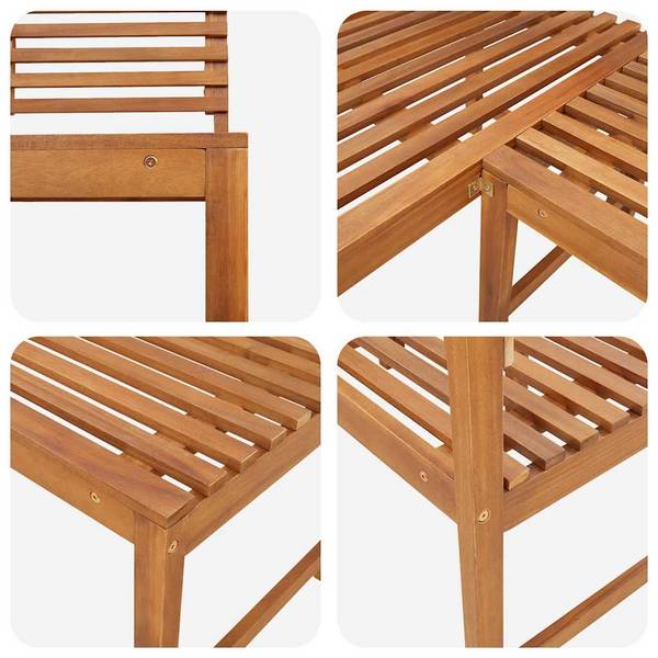 Hoekbank 3004504 bruin - acacia - 100 x 91 x 140 cm