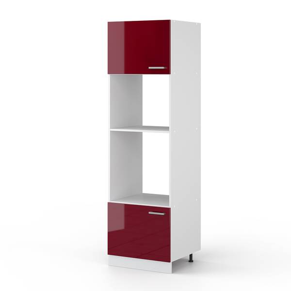 Mikrowellenschrank R-Line 30492 Hochglanz Rot - Weiß