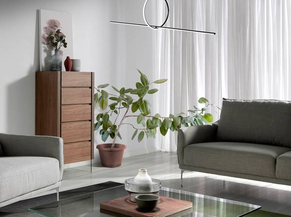 Chiffonier 7041 Braun - Nussbaum - Walnuss - Zink - Klarglas - 58 x 119 x 39 cm