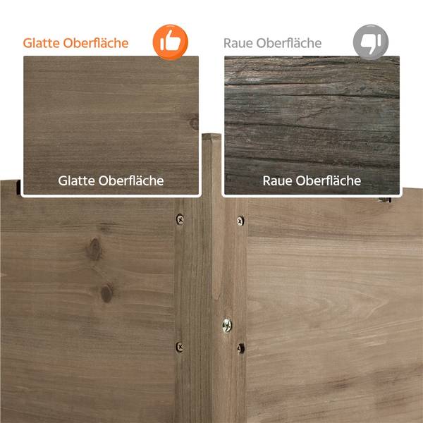 Hochbeet ARF06 Braun - Massivholz - 124 x 80 x 54 cm