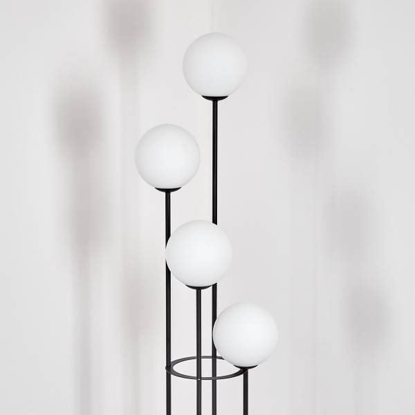 Stehlampe Cesaro Weiß - Aluminium - Klarglas - 17 x 149 x 83 cm
