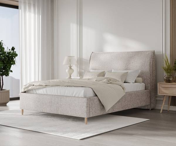 Polsterbett MIRA mit Stauraum Stoff Neve Steingrau - Liegefläche Breite: 120 cm