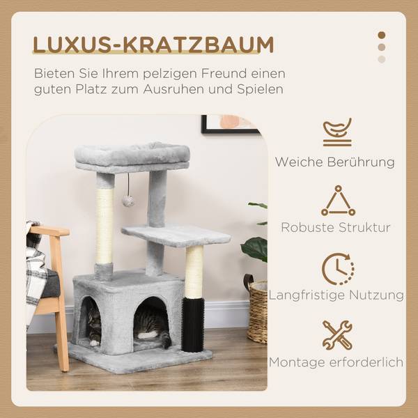 Kratzbaum CP230 Grau - Holzwerkstoff - 48 x 80 x 48 cm