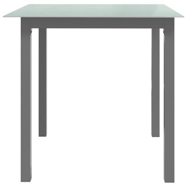 Gartentisch 3008682 Grau - Aluminium - Klarglas - 80 x 74 x 80 cm