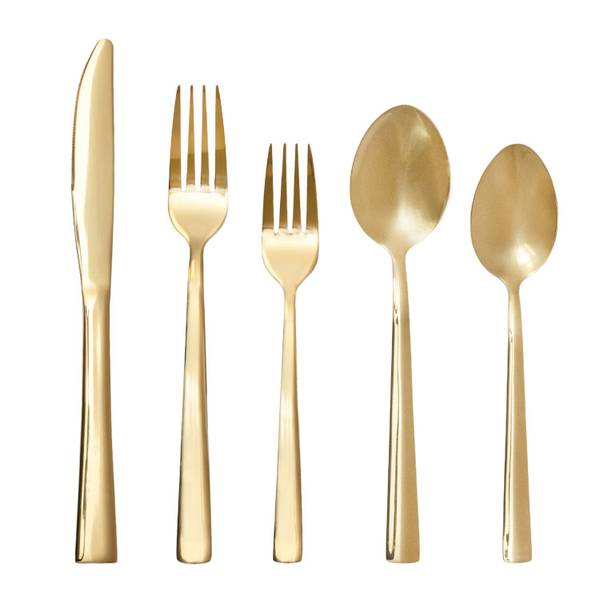 Besteck Set 20-teilig WILHELM Gold - Metall - 7 x 5 x 23 cm