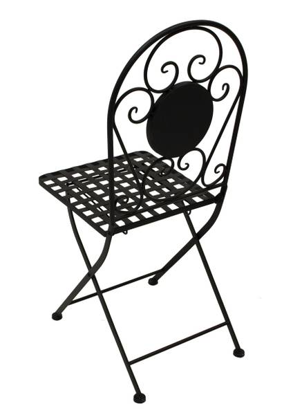 Balkonset SIENA 3-teilig Schwarz - Grau - Webstoff - Stahl - Mosaik - 45 x 75 x 90 cm