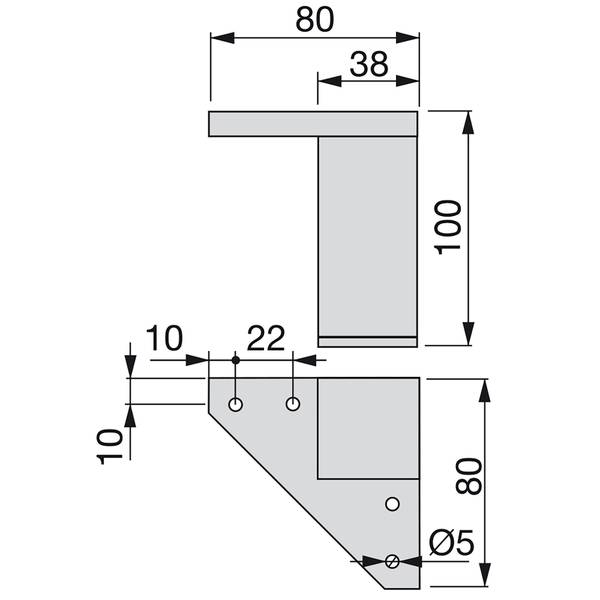 Möbelfüße einstellbaren 4er-set Grau - Metall - 4 x 10 x 8 cm