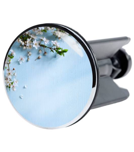 Waschbeckenstöpsel Sakura Blau - Grün - Weiß - Polyester - 4 x 7 x 7 cm