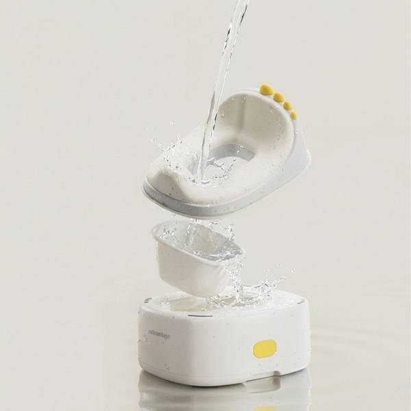 Töpfchen 4-in-1 Dino mit Deckel Creme - Grau