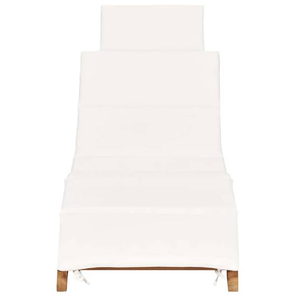 Sonnenliege 3004860-1 Weiß - Teakholz - 50 x 55 x 175 cm